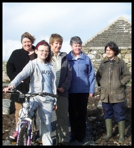 some of the griminish residents set out on the path